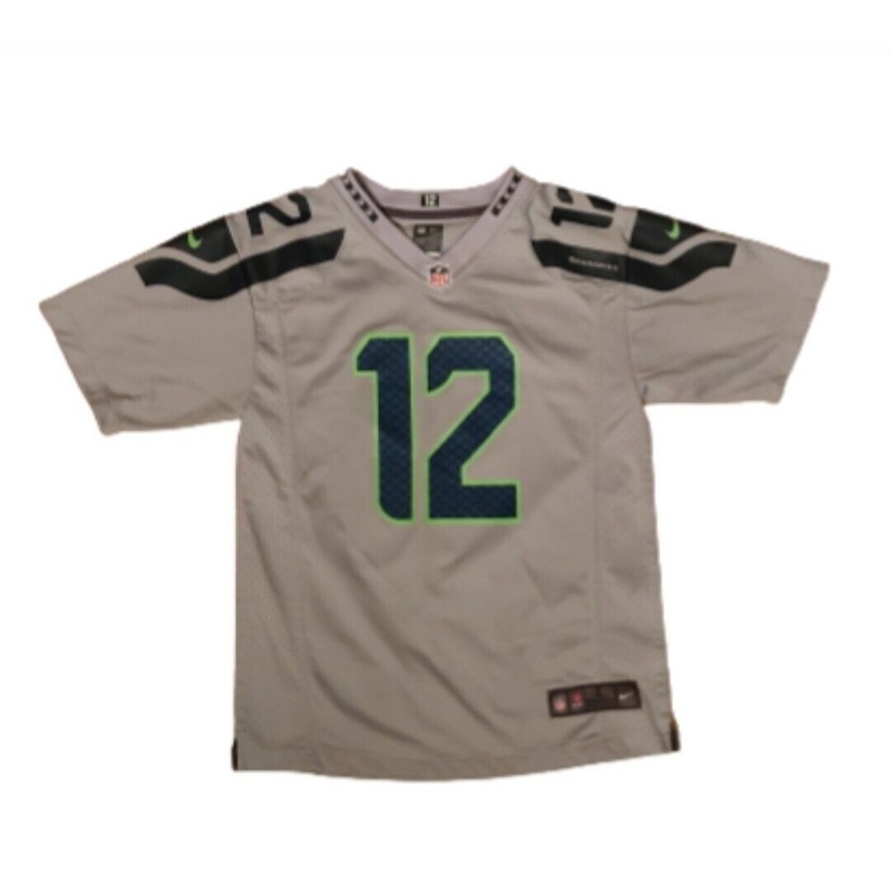 Nike Seattle Seahawks NFL On Field Wolf Gray #12 Fan Football Jersey Youth Sz L
